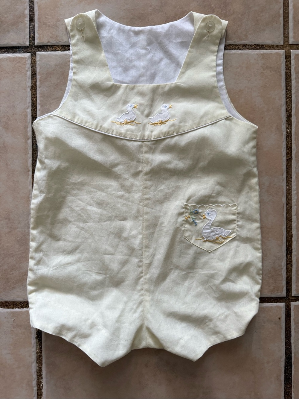 Yellow Duck Embroidered Baby Romper